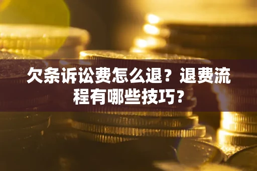 北京欠条诉讼费怎么退？退费流程有哪些技巧？
