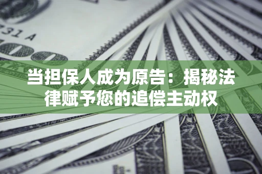 北京当担保人成为原告:揭秘法律赋予您的追偿主动权 北京当担保人成为原告:揭秘法律赋予您的追偿主动权